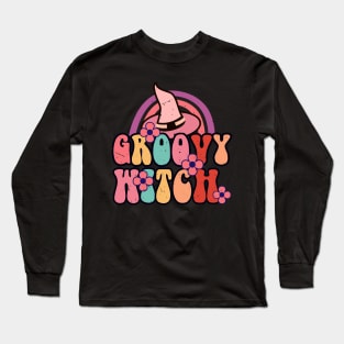 Groovy witch - retro vintage groovy design Long Sleeve T-Shirt